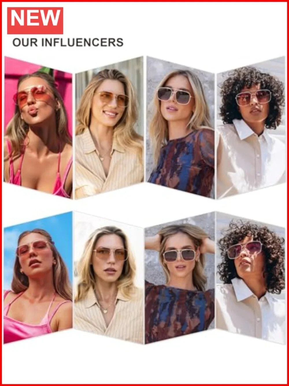 Square Aviator Sunglasses Metal Frame UV400 Protection